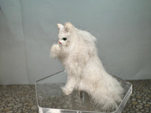 Load image into Gallery viewer, Dollhouse Miniature ~  Artisan Handmade OOAK White Cat Licking Paw
