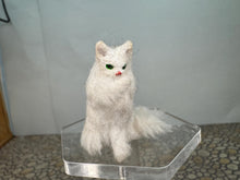 Load image into Gallery viewer, Dollhouse Miniature ~  Artisan Handmade OOAK White Cat Licking Paw
