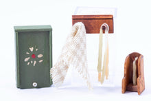Load image into Gallery viewer, Dollhouse Miniature ~ Candle Box, Candle Holder &amp; CAndles on Wall Hanging Set - Johnston Estate
