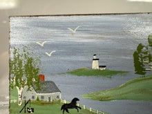 Load image into Gallery viewer, Dollhouse Miniature ~ Vintage Artist Pam Friend 1987 Lighthouse Coastal Signed Original Painting
