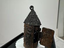 Load image into Gallery viewer, Dollhouse Miniature ~ Vintage Artisan Studio B Handmade Punched Tin Candle Lantern
