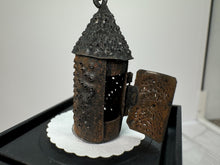 Load image into Gallery viewer, Dollhouse Miniature ~ Vintage Artisan Studio B Handmade Punched Tin Candle Lantern
