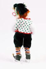 Load image into Gallery viewer, Handmade Porcelain Christmas Elf Doll Holding Stocking - Fern Vasi
