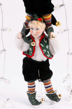 Load image into Gallery viewer, Dollhouse Miniature ~ Two Christmas Elf Dolls Standing on Shoulders - Fern Vasi
