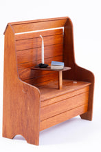 Load image into Gallery viewer, Dollhouse Miniatures ~ Handmade Settle Bench with Candle - Johnston Estate
