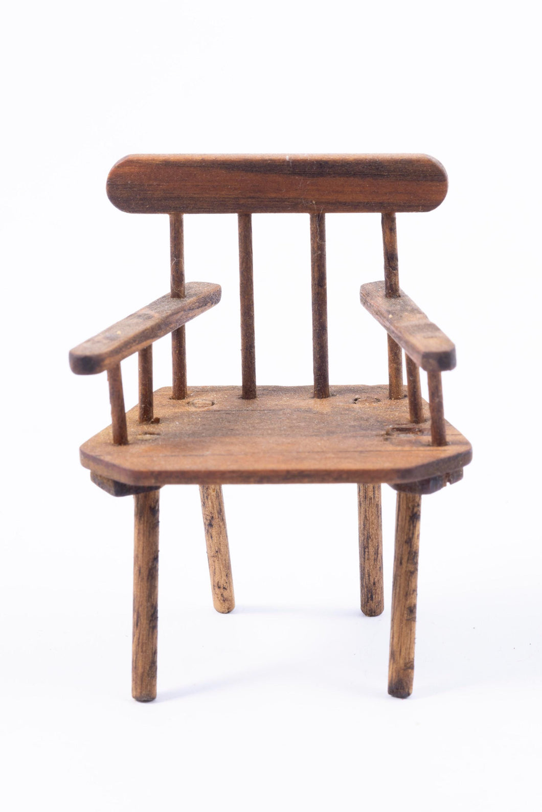 Dollhouse Miniatures ~ Aged Rustic Handmade Chair, Vintage - Johnston Estate