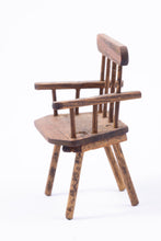 Load image into Gallery viewer, Dollhouse Miniatures ~ Aged Rustic Handmade Chair, Vintage - Johnston Estate
