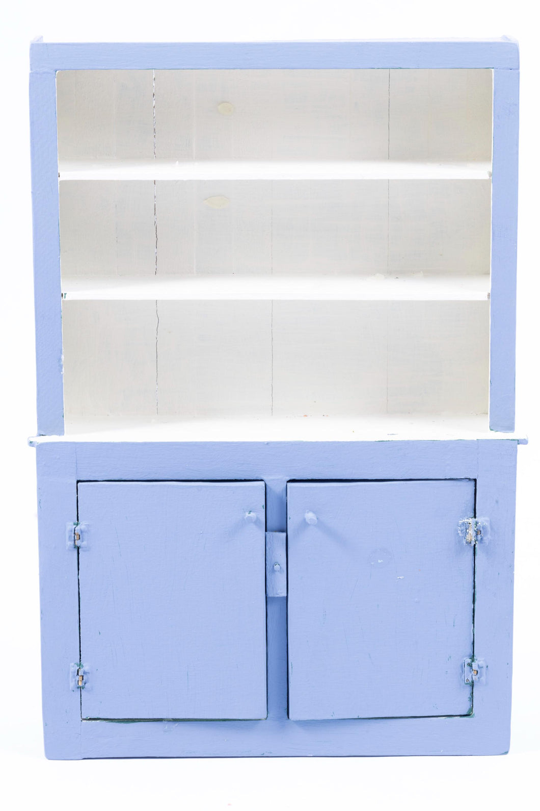 Dollhouse Miniatures ~ Blue and White Cabinet with Shelves and Doors - Johnston Estate