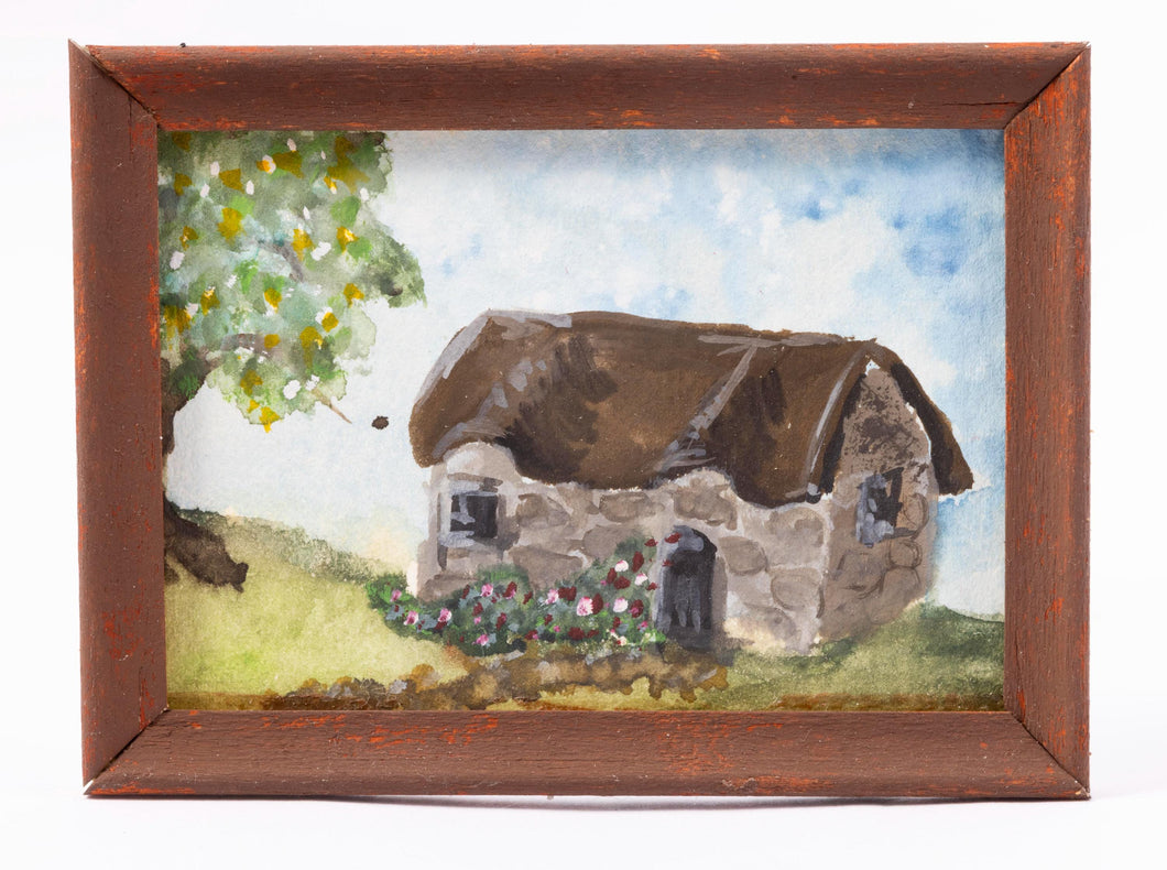 Dollhouse Miniatures ~ Hand Painted Irish Cottage Painting - Johnston Estate
