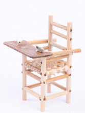 Load image into Gallery viewer, Dollhouse Miniatures ~  High Chair With Mice - Ursula Sauerberg Estate
