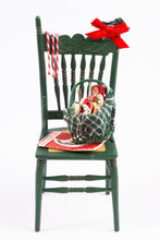 Load image into Gallery viewer, Dollhouse Miniature ~ Decorated Christmas Chair with Candy Canes &amp; Basket of Cookies
