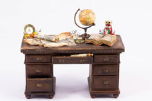Load image into Gallery viewer, Dollhouse Miniature ~ Decorated Father Christmas Desk &amp; Large Bookshelf
