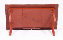 Load image into Gallery viewer, Dollhouse Miniature ~ 4 Painted Rustic Red Ladder Back Rush Chairs &amp; Table by Palmer E. Daugherty
