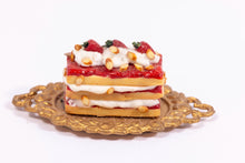 Load image into Gallery viewer, Dollhouse Miniature ~ IGMA Artist Anne Caesar Strawberry Shortcake &amp; Sliced Almonds
