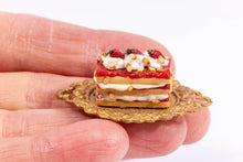 Load image into Gallery viewer, Dollhouse Miniature ~ IGMA Artist Anne Caesar Strawberry Shortcake &amp; Sliced Almonds
