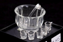 Load image into Gallery viewer, Dollhouse Miniature ~ Hand Blown Glass Punch Bowl with 5 Glasses &amp; Ladle by Francis Whittemore
