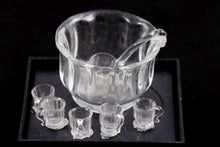 Load image into Gallery viewer, Dollhouse Miniature ~ Hand Blown Glass Punch Bowl with 5 Glasses &amp; Ladle by Francis Whittemore
