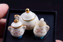 Load image into Gallery viewer, Dollhouse Miniature ~ Nancy Duden Teapot, Sugar and Creamer Porcelain Set
