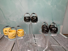 Load image into Gallery viewer, Dollhouse Miniature ~ Vintage Artisan Alex Meiklejohn Handmade Halloween Trick Or Treat Porcelain Jack-o-lantern Basket With Copper Handle
