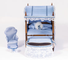 Load image into Gallery viewer, Dollhouse Miniature ~ 4 Piece Blue Canopy Bedroom Suite - Joyce Slimmons
