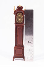 Load image into Gallery viewer, Dollhouse Miniature ~ Mahogany Bespaq Grandfather Clock with Gold Accents
