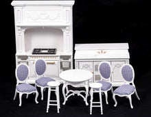 Load image into Gallery viewer, Dollhouse Miniature ~ 8 Pc. White Kitchen Set with Table &amp; Chairs Set
