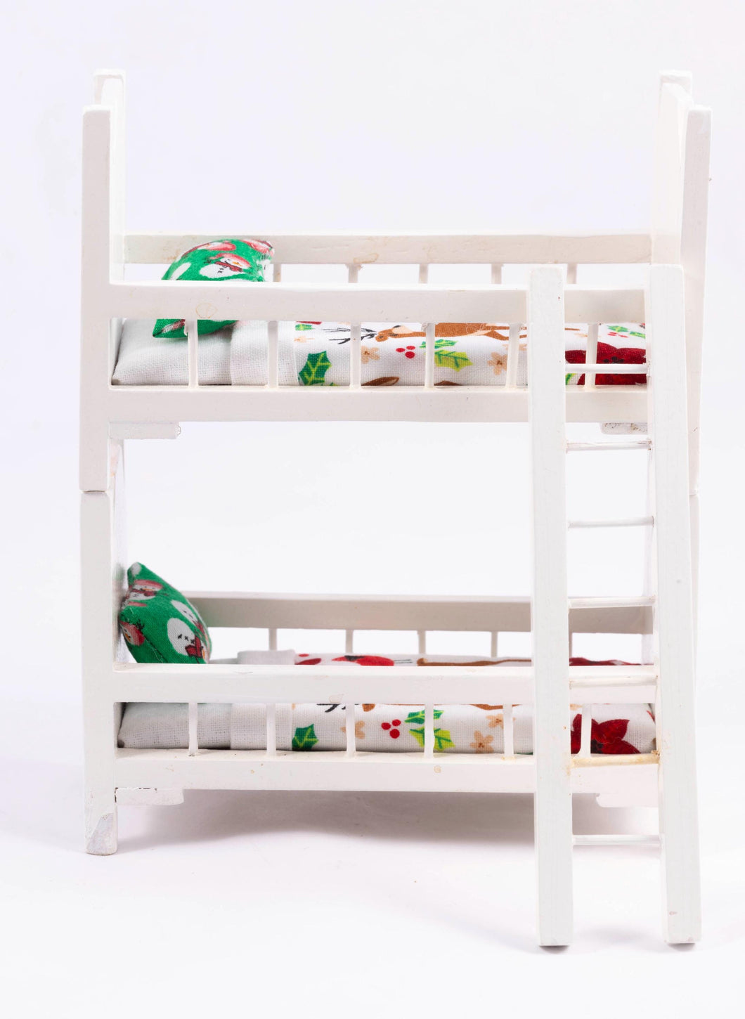 Dollhouse Miniature ~ Christmas Elf Bunk Bed - Dressed