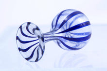 Load image into Gallery viewer, Dollhouse Miniature ~ Blue Striped Glasses Set of 4 - Vintage German Doll Scale
