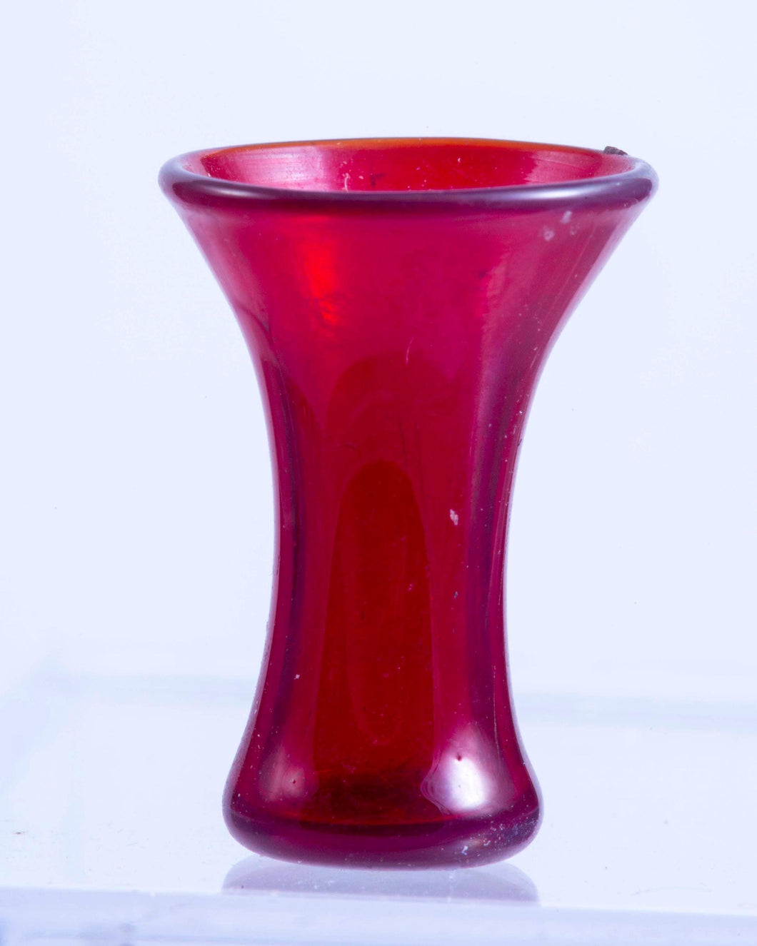 Dollhouse Miniature ~ Hand Blown Ruby Red Glass Vase