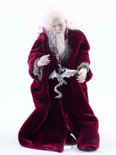 Load image into Gallery viewer, Dollhouse Miniature ~ Hand Sculpted Wizard with Velvet Robe &amp; Dragon Charm Fern Vasi - Halloween
