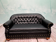 Load image into Gallery viewer, Dollhouse Miniature ~ JBM Australia Black Leather Couch
