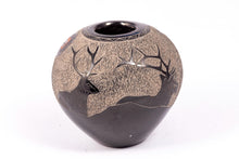 Load image into Gallery viewer, Dollhouse Miniature ~ Gloria Garcia Goldenrod - Native American Carved Pottery Pot with Antelope
