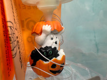 Load image into Gallery viewer, Dollhouse Miniature ~  Handmade Hand Painted  Halloween Pumpkin Ghost Lamp Wired
