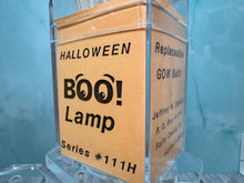 Load image into Gallery viewer, Dollhouse Miniature ~  Handmade Hand Painted  Halloween Pumpkin Ghost Lamp Wired
