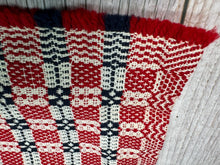 Load image into Gallery viewer, Dollhouse Miniature ~ Artisan Mary Ann Myers Handmade In USA Handwoven Rug Red , White &amp; Blue
