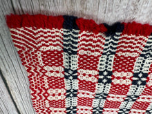 Load image into Gallery viewer, Dollhouse Miniature ~ Artisan Mary Ann Myers Handmade In USA Handwoven Rug Red , White &amp; Blue

