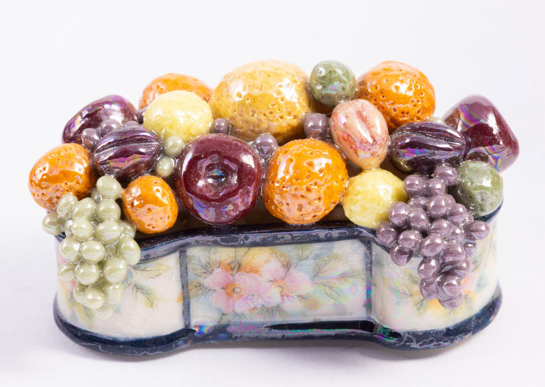 Dollhouse Miniature ~ Vince Stapleton Porcelain Fruit Arrangement - Lee Lefkowitz Estate