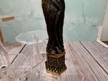 Load image into Gallery viewer, Dollhouse Miniature ~ Artisan Handmade Brass Woman Holding Fruit Bowl Statue Decorative
