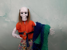 Load image into Gallery viewer, Dollhouse Miniature ~ Artisan Handmade Halloween Skeleton Beach Bum Doll
