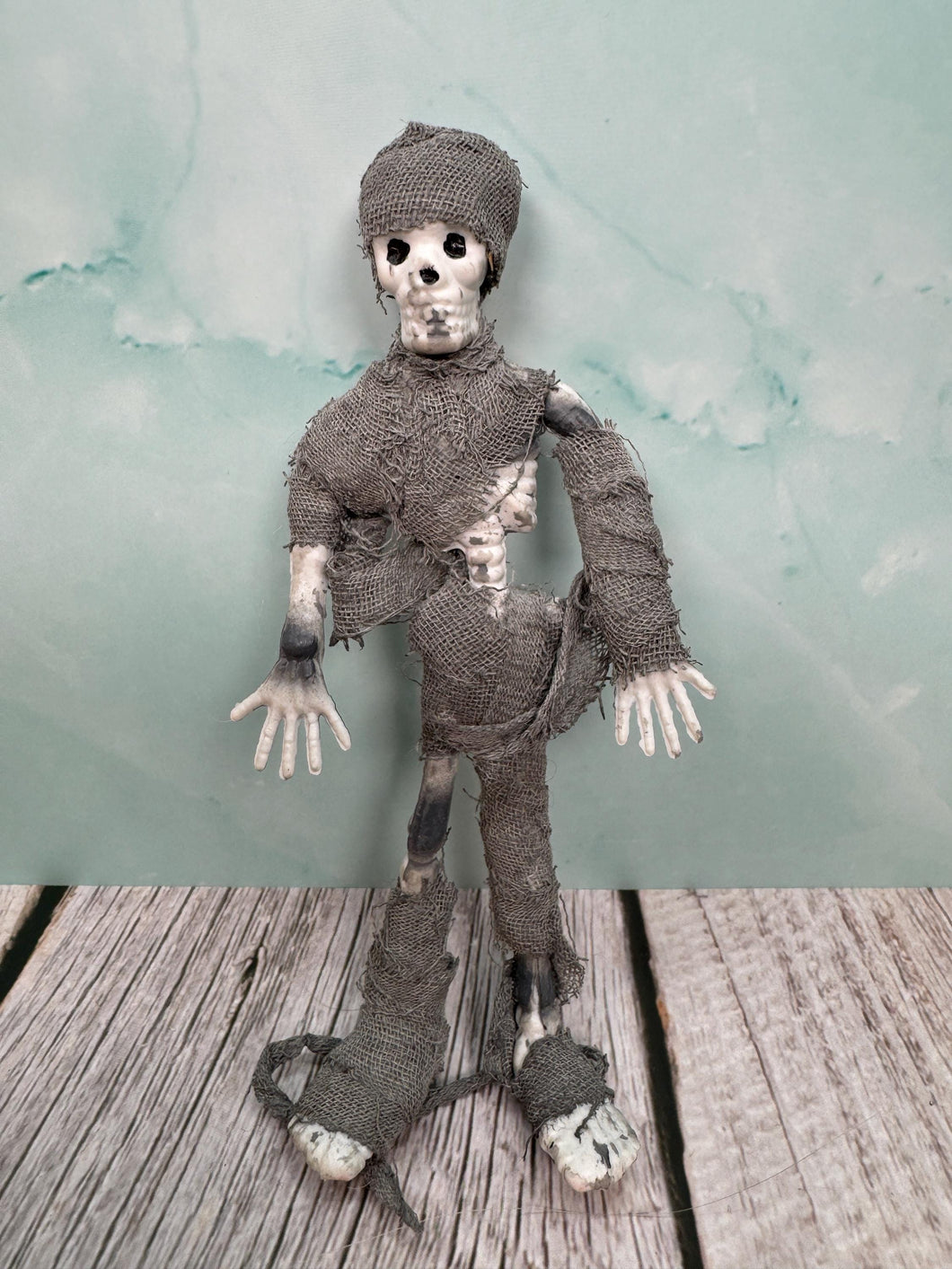 Dollhouse Miniature ~ Artisan Handmade Halloween Skeleton Mummy Doll