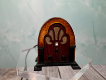 Load image into Gallery viewer, Dollhouse Miniature ~ Vintage Artisan Jim Watt Handmade Wooden Tombstone Radio Signed
