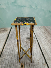 Load image into Gallery viewer, Dollhouse Miniature ~ Vintage Artisan CYR Handmade Hand Painted Metal Side Table Made In England
