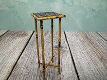 Load image into Gallery viewer, Dollhouse Miniature ~ Vintage Artisan CYR Handmade Hand Painted Metal Side Table Made In England
