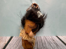 Load image into Gallery viewer, Dollhouse Miniature ~ Vintage Halloween Kid Porcelain Little Girl Doll In Native American Costume
