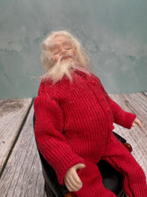 Load image into Gallery viewer, Dollhouse Miniature ~ Artisan Handmade Porcelain Sleeping Santa Doll In Pajamas
