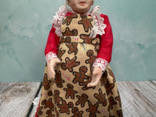 Load image into Gallery viewer, Dollhouse Miniature ~ Artisan Handmade Porcelain Mrs. Claus Doll In Gingerbread Apron
