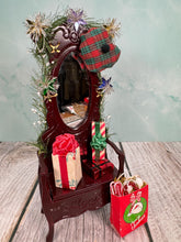 Load image into Gallery viewer, Dollhouse Miniature  ~ Mahogany Hall Tree  Decorated For Christmas
