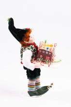 Load image into Gallery viewer, Dollhouse Miniature ~ Christmas Elf Doll Holding Gingerbread House - Fern Vasi
