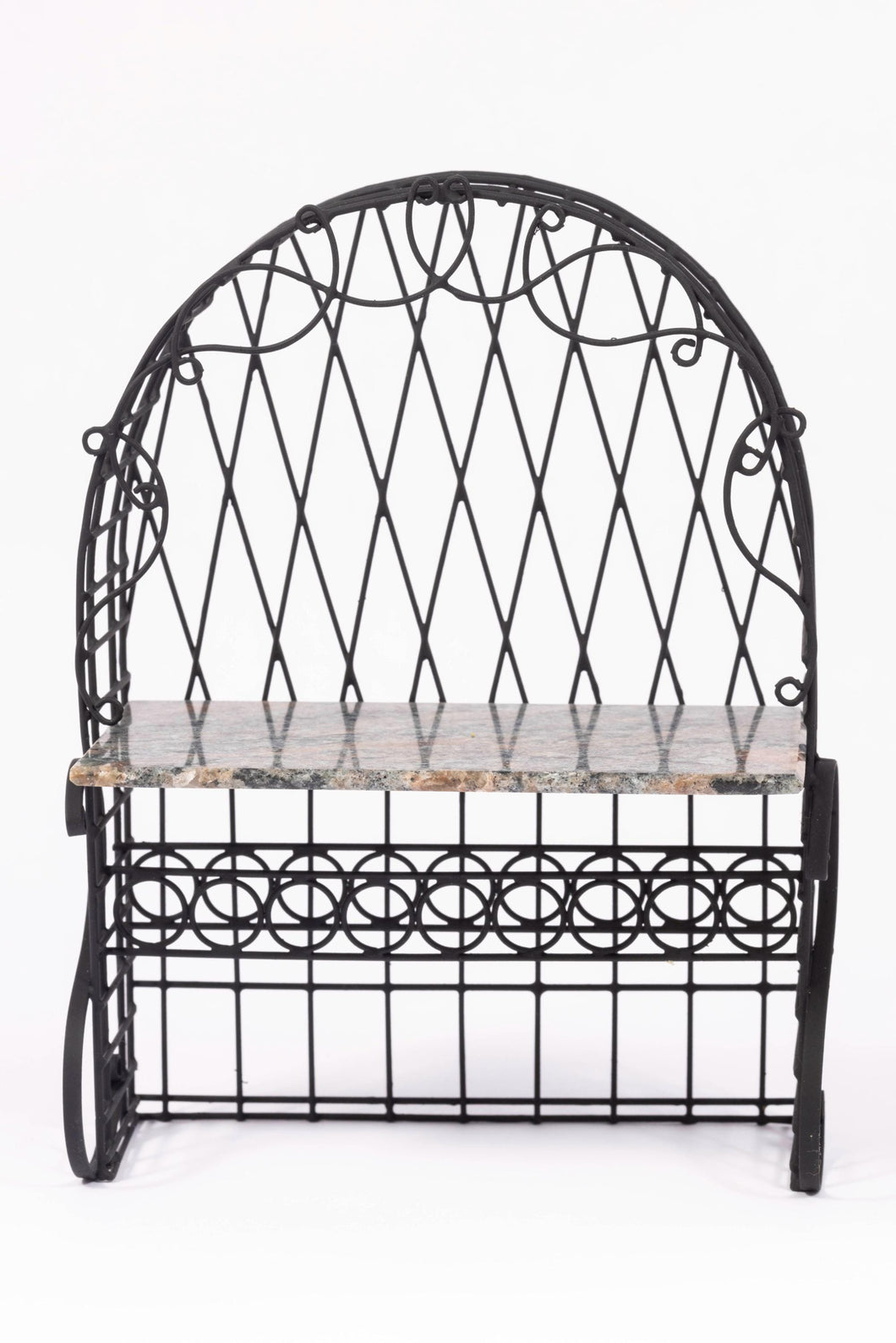 Dollhouse Miniature ~ Gorgeous Marble & Wire Wine Rack