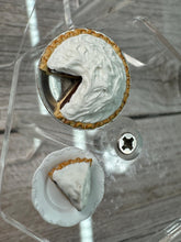 Load image into Gallery viewer, Dollhouse Miniature ~ Artisan Handmade Chocolate Pie With Slice &amp; Whipped Cream Topping
